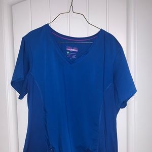 Healing Hands Purple Label Yoga Scrub Top-Blue XL